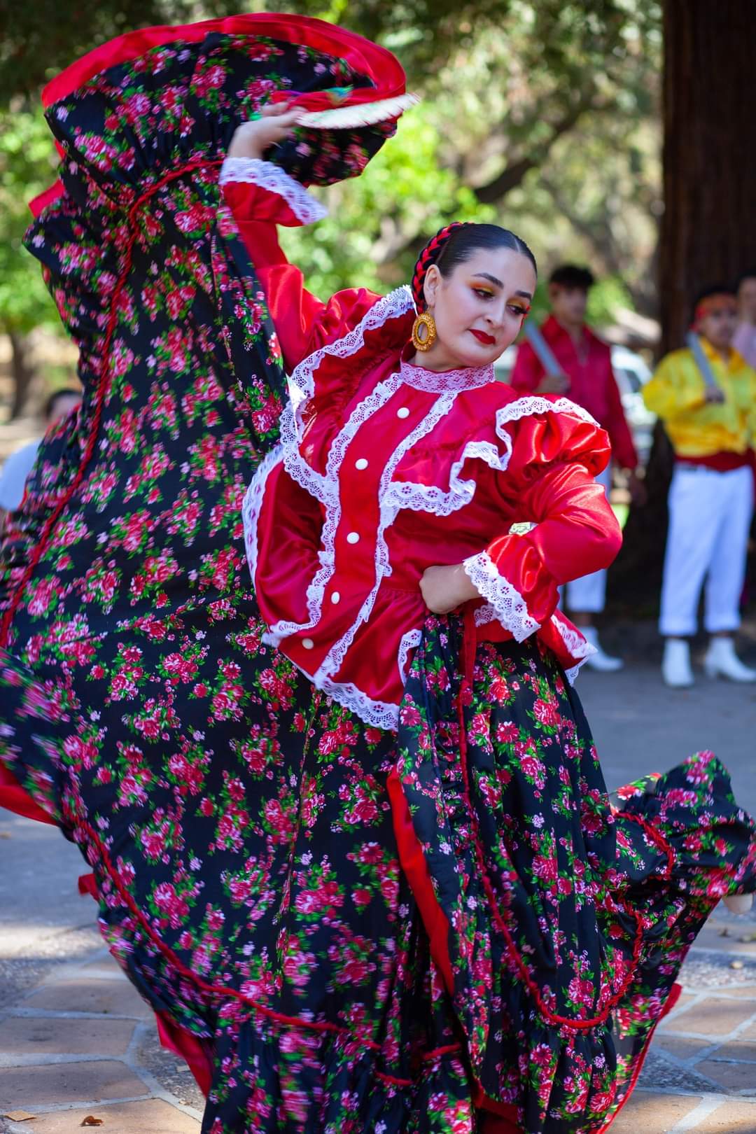 Dancer from “Folklorico Juvenil - Danzantes Unidos de Vacaville”  performing at Peña Adobe Park.