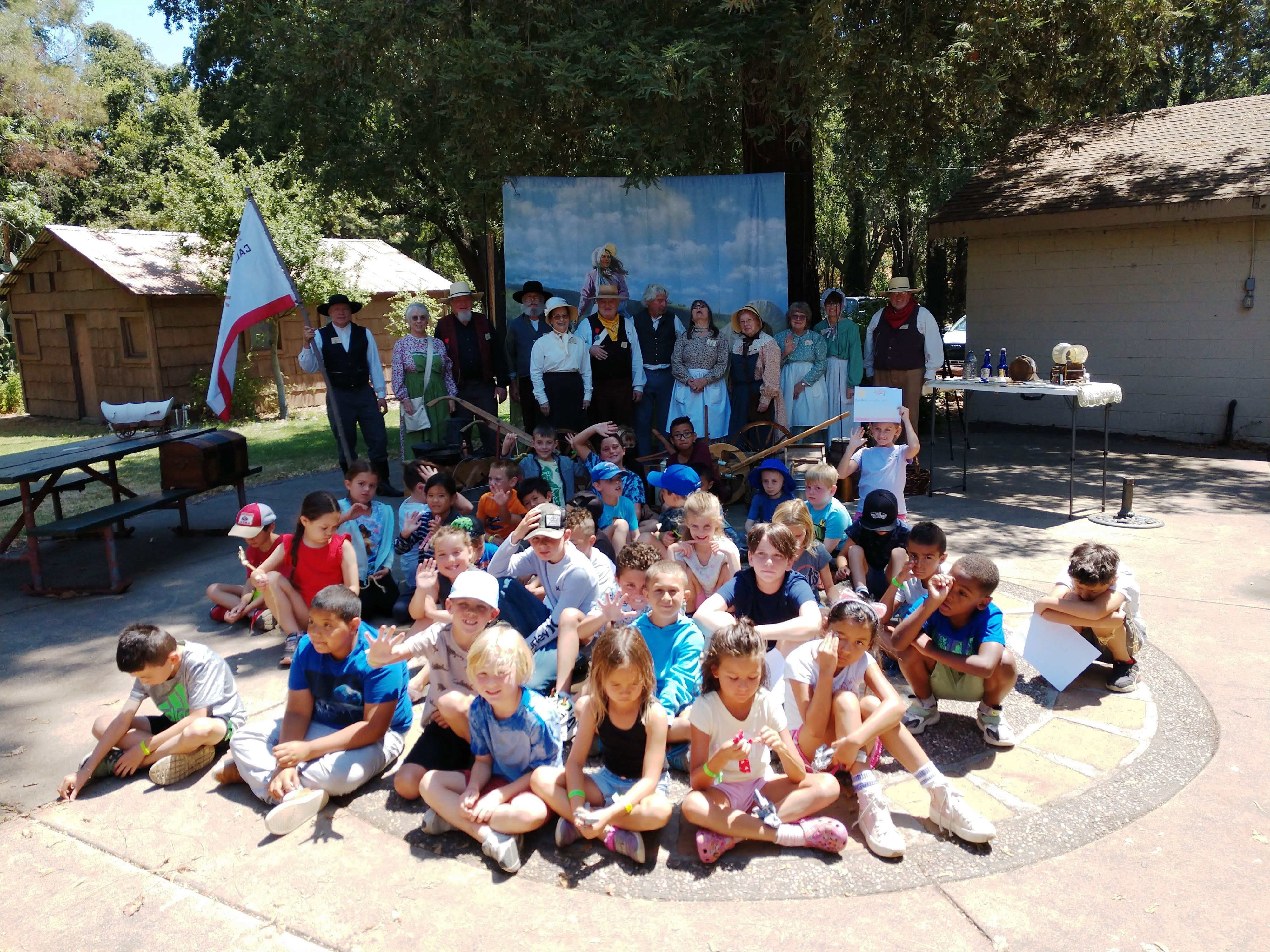 Camp Adobe Campers with members of Californa Living History